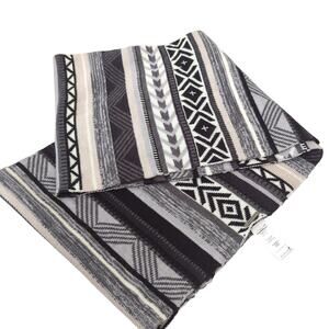 Smartwool Merino Wool Scarf Black Gray White Nordic Fair Isle Thick Warm Winter